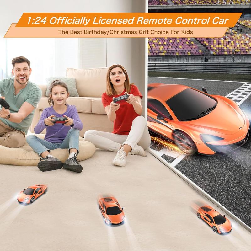 McLaren 570S Remote Control Car, 2.4Ghz RC Car Official Licensed 1 24 Scale Racing Hobby Toy Car, RC Car Gifts for Age 3 4 5 6 7 8 9 Year Old Boys Girls, Orange