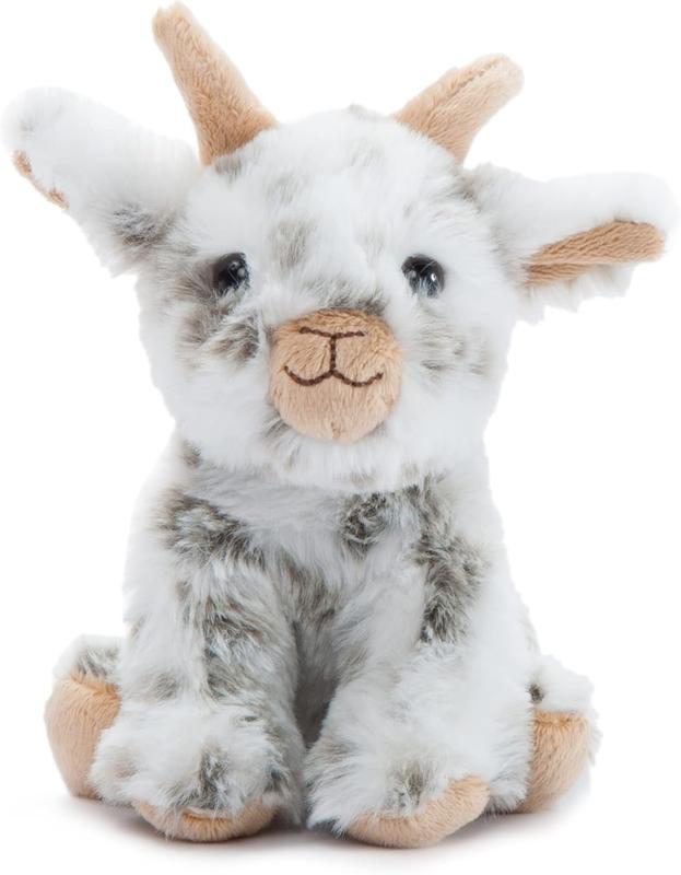 Goat Stuffed Animal Plushie, Gifts for Kids, Wild Onez Babiez Farm Animals, Goat Plush Toy 6 inches