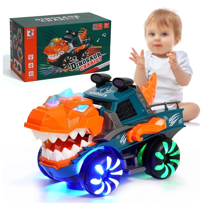 Super Cool Dinosaur Car Toy Monster Truck with Flashing Lights Music Roaring Sound,  Unique Dinosaur Car Toys Gift  for 3 4 5 6 Year Old Boys