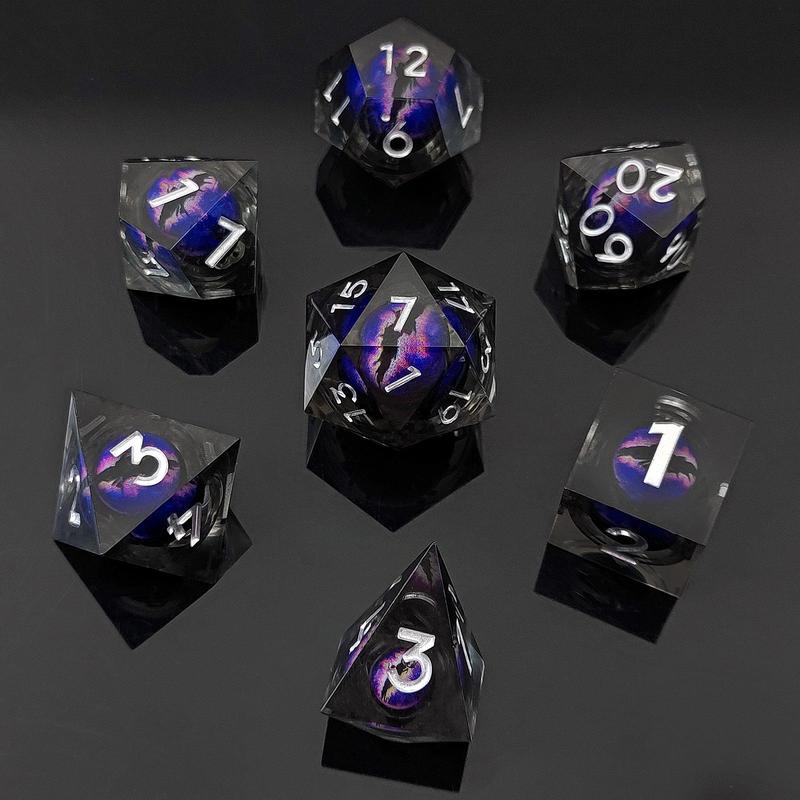 Dice Set, 7 Counts set Multicolor Sand Dice, Polyhedral Dice for D&D and Fantasy Games, Ideal Gift for D&D Players and Fantasy Game Lovers