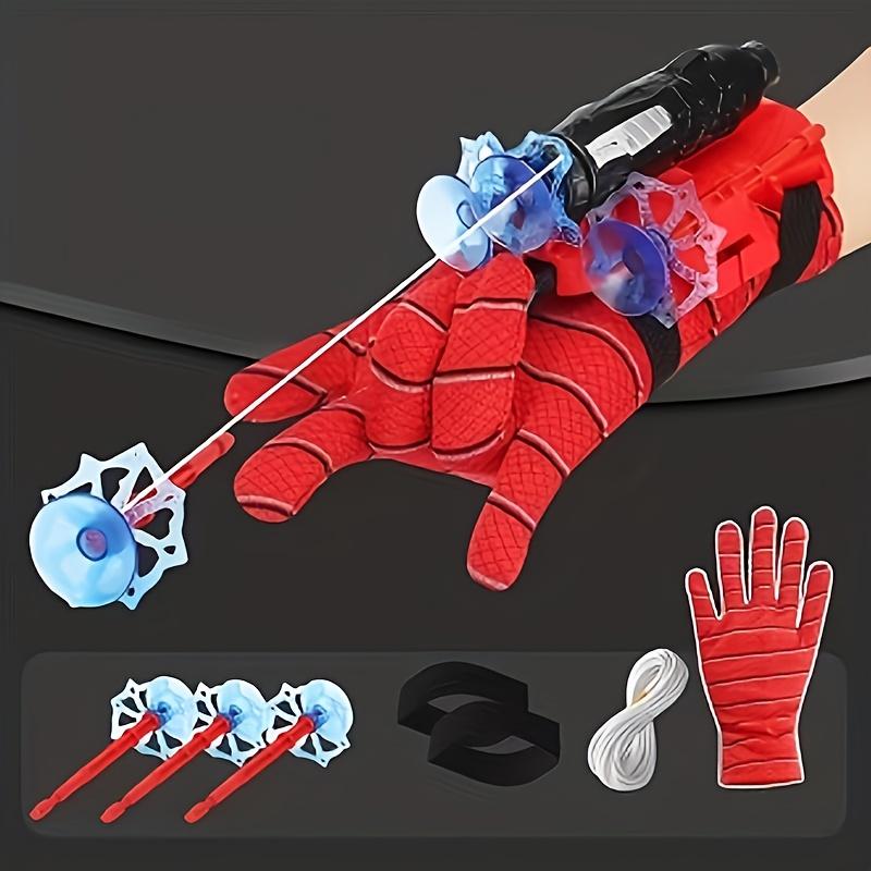 Spider Glove With Web Shooter, Red Plastic Role-Play Gauntlet, Hero Movie Inspired Wrist Launcher Toy Set, Fun & Educational Pretend Play Accessory Halloween Christmas Gifts