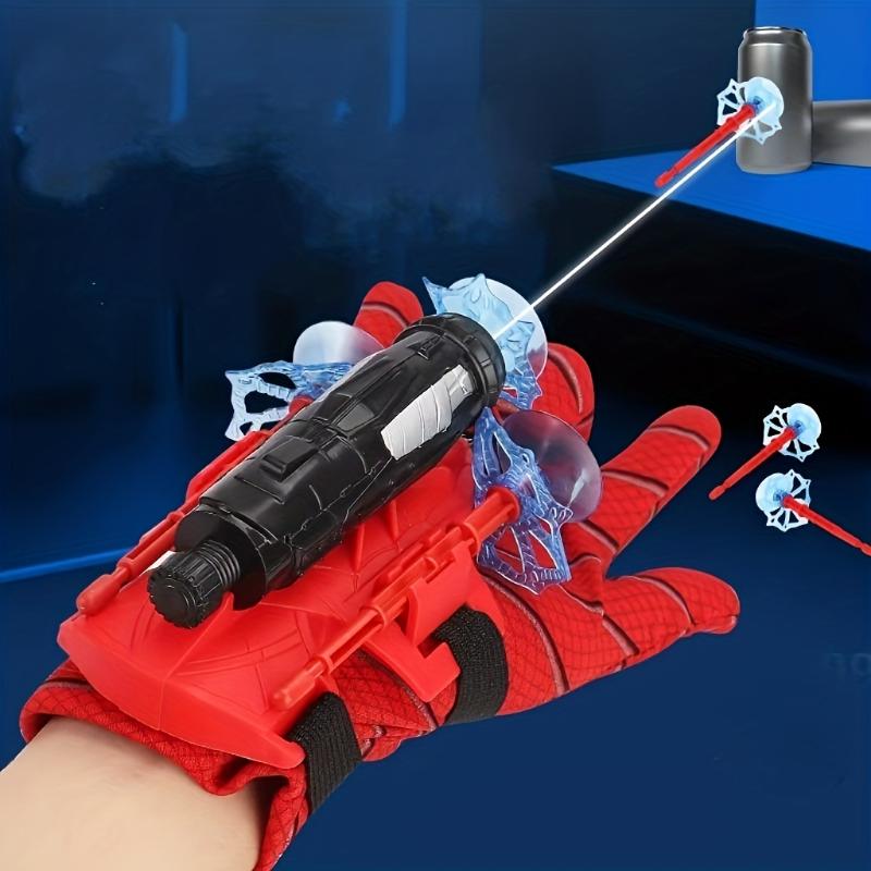 Spider Glove With Web Shooter, Red Plastic Role-Play Gauntlet, Hero Movie Inspired Wrist Launcher Toy Set, Fun & Educational Pretend Play Accessory Halloween Christmas Gifts