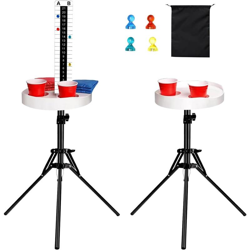 Cornhole Scoreboard with Drink Holder, 2 Sets Cornhole Score Keeper with Drink Holder Cornhole Accessories for Outdoor , Yard , Toss  Leisure  Cornhole  Equipment