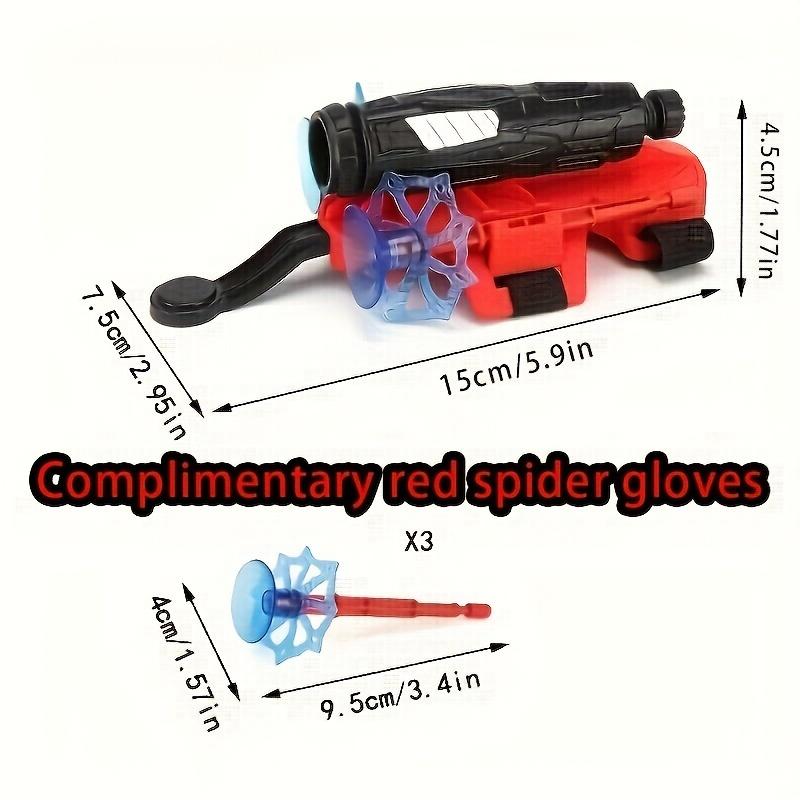 Spider Glove With Web Shooter, Red Plastic Role-Play Gauntlet, Hero Movie Inspired Wrist Launcher Toy Set, Fun & Educational Pretend Play Accessory Halloween Christmas Gifts