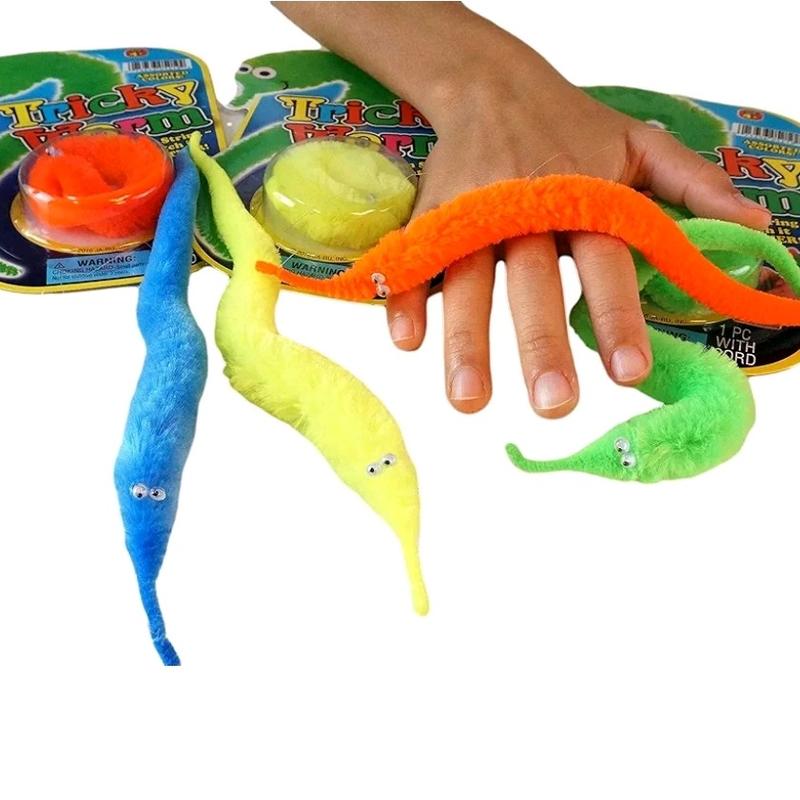 Gusanos peludos en cuerdas en una cuerda, gusanos mágicos Fidget Toy Wiggly Worm on String Twisty Fuzzy Worm Toys para niños Recuerdos de fiesta