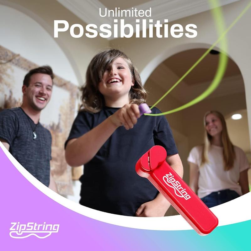 Original - As Seen on Shark Tank - Classic ZipString Rope Launcher Toy, Perfect for Kids & Adults - Fly a String Loop in The Air for Endless Tricks & Fun, Wonderment Awaits, Rock'it Red