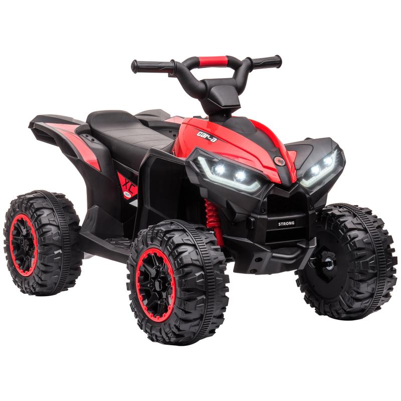 Aosom 12V Kids ATV Quad Car with Forward & Backward Function, Four Wheeler for Kids with Wear-Resistant Wheels, Music, Electric Ride-on ATV for Toddlers Ages 3+ Years Old