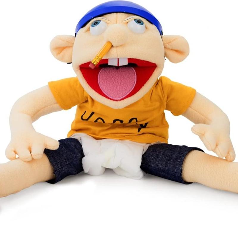 23'' Jeffy Puppet Plush Toy，Cartoon funny mouth puppet toy Jeff，Plush toys are suitable for children of all ages