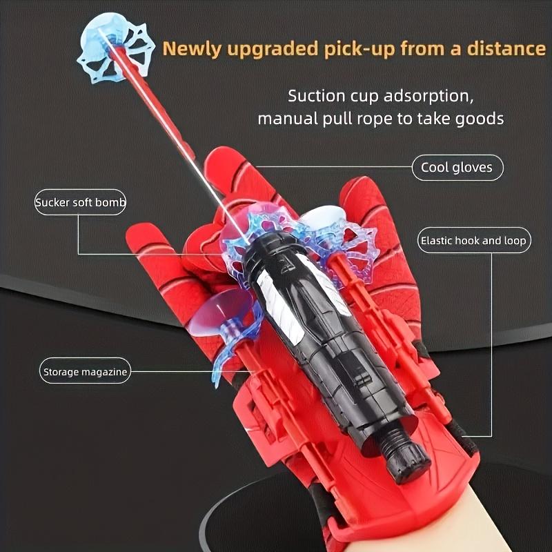 Spider Glove With Web Shooter, Red Plastic Role-Play Gauntlet, Hero Movie Inspired Wrist Launcher Toy Set, Fun & Educational Pretend Play Accessory Halloween Christmas Gifts