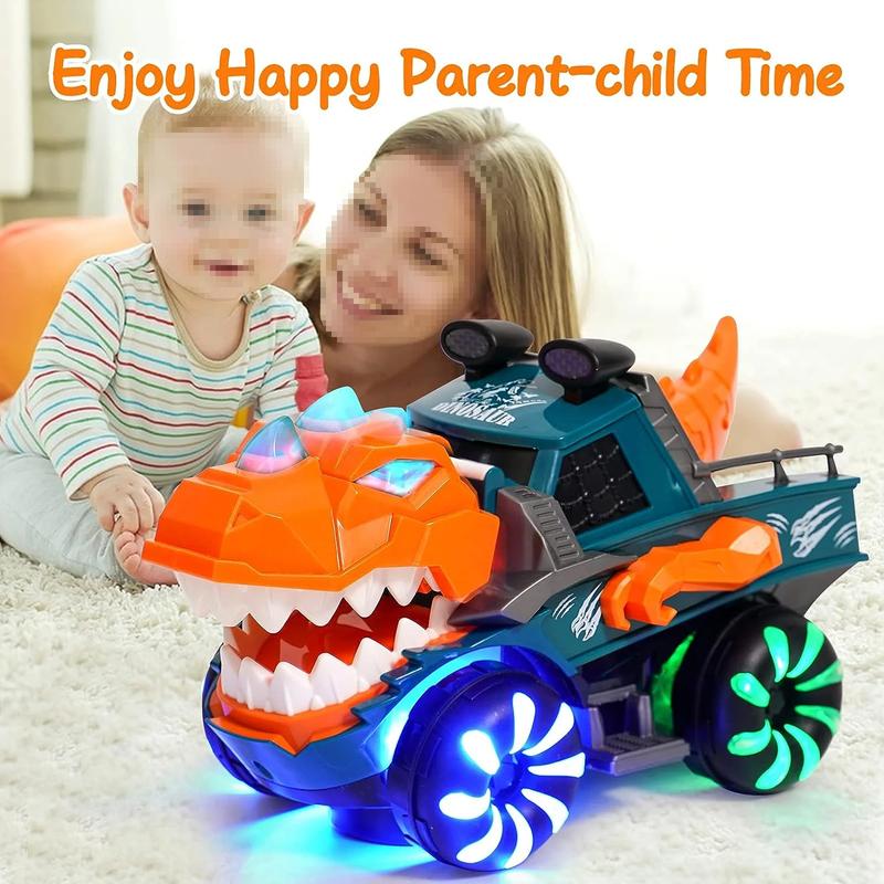 Super Cool Dinosaur Car Toy Monster Truck with Flashing Lights Music Roaring Sound,  Unique Dinosaur Car Toys Gift  for 3 4 5 6 Year Old Boys