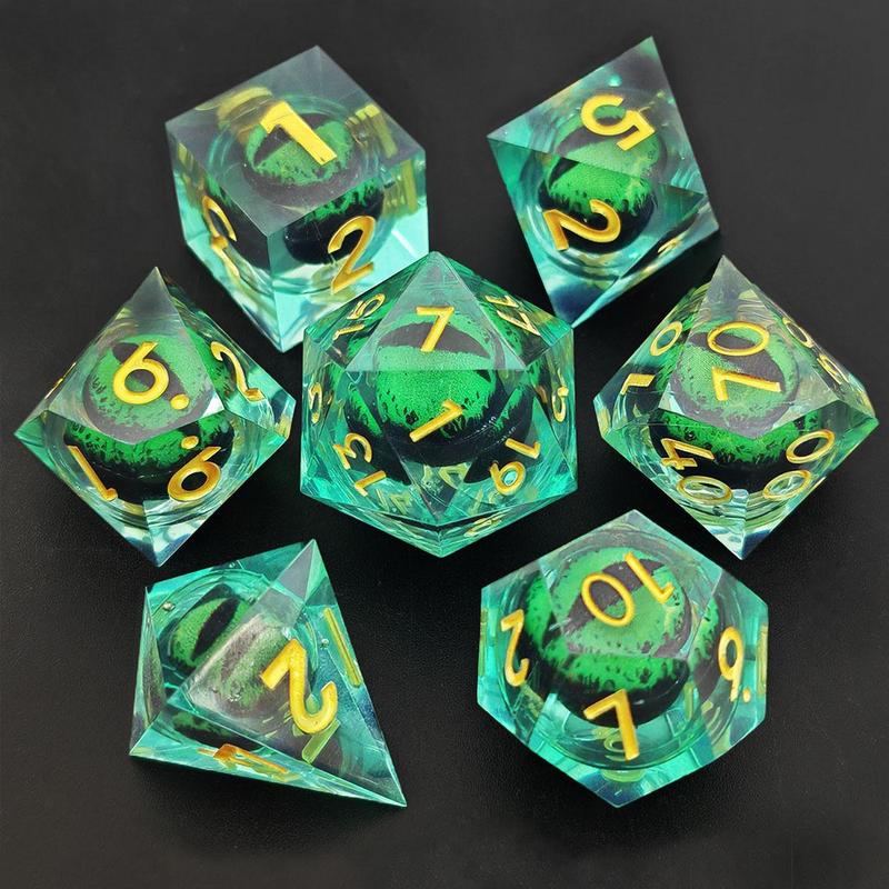 Dice Set, 7 Counts set Multicolor Sand Dice, Polyhedral Dice for D&D and Fantasy Games, Ideal Gift for D&D Players and Fantasy Game Lovers