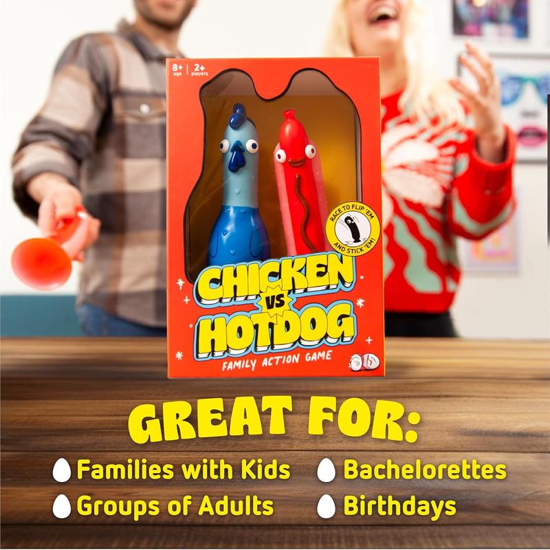 Chicken vs Hotdog: The Ultimate Challenge Party Game for Flipping-Fun Families, Board Game for Game Nights