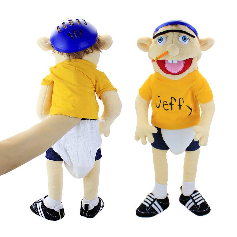 23'' Jeffy Puppet Plush Toy，Cartoon funny mouth puppet toy Jeff，Plush toys are suitable for children of all ages