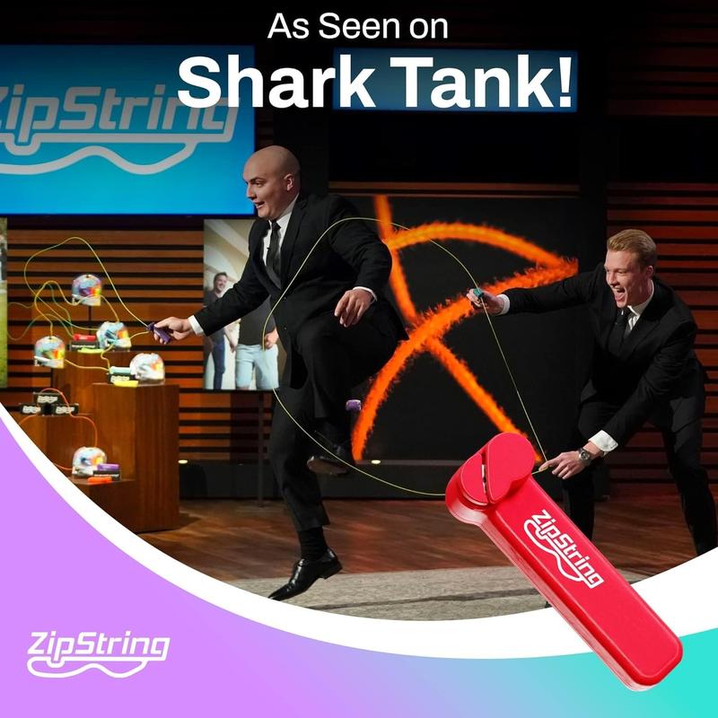 Original - As Seen on Shark Tank - Classic ZipString Rope Launcher Toy, Perfect for Kids & Adults - Fly a String Loop in The Air for Endless Tricks & Fun, Wonderment Awaits, Rock'it Red