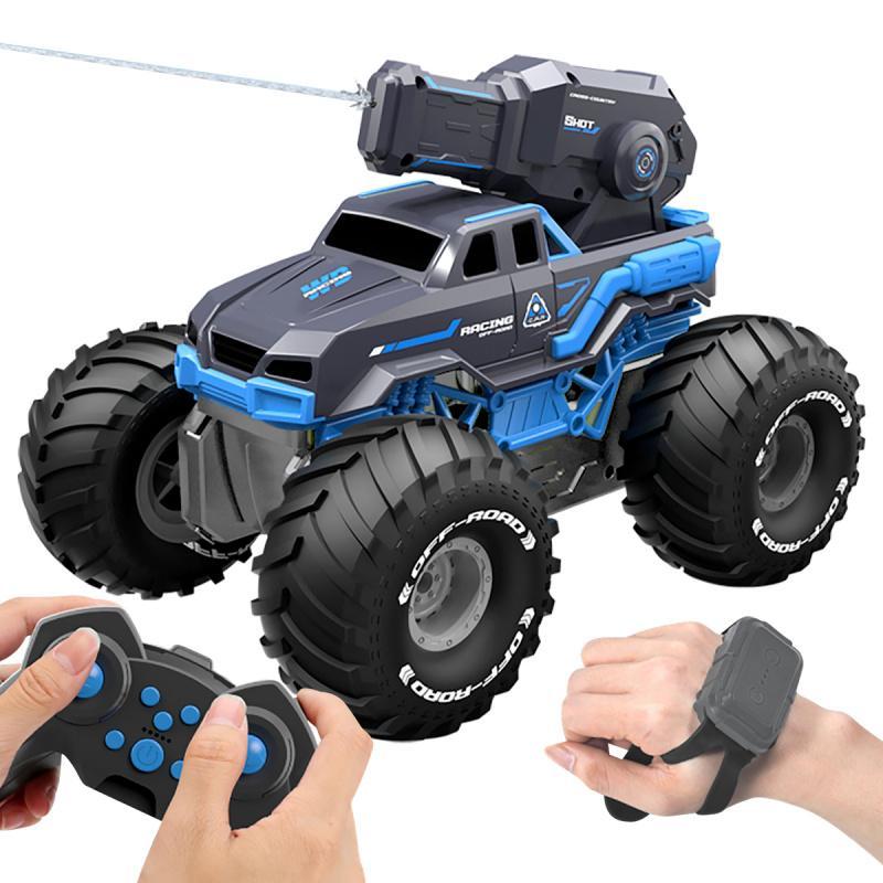 Remote Control Monster Truck, 1 Box Water Spray Car with Remote Control & Accessories, Waterproof Durable 4WD Amphibious Remote Control Car