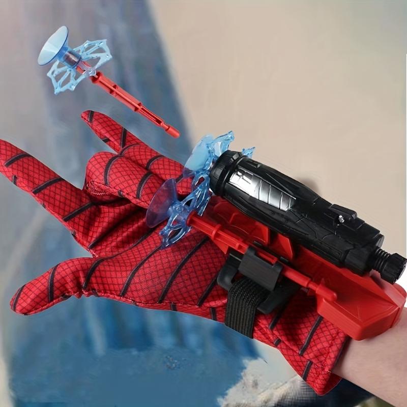 Spider Glove With Web Shooter, Red Plastic Role-Play Gauntlet, Hero Movie Inspired Wrist Launcher Toy Set, Fun & Educational Pretend Play Accessory Halloween Christmas Gifts