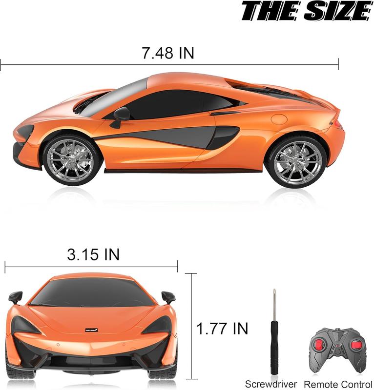 McLaren 570S Remote Control Car, 2.4Ghz RC Car Official Licensed 1 24 Scale Racing Hobby Toy Car, RC Car Gifts for Age 3 4 5 6 7 8 9 Year Old Boys Girls, Orange