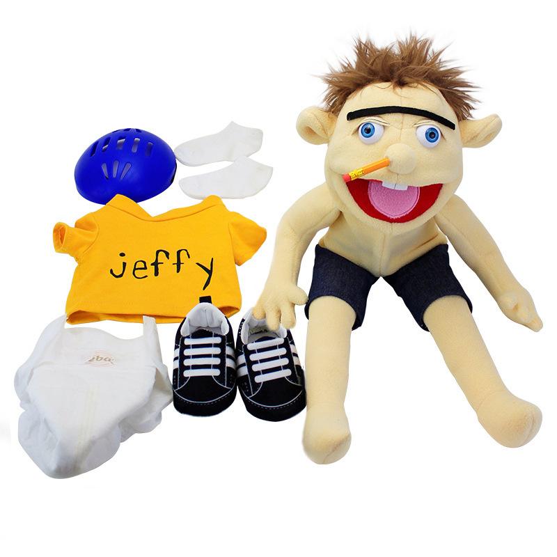 23'' Jeffy Puppet Plush Toy，Cartoon funny mouth puppet toy Jeff，Plush toys are suitable for children of all ages