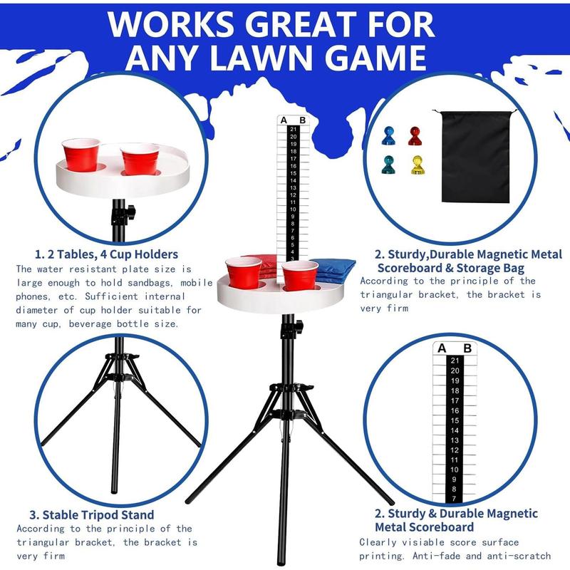 Cornhole Scoreboard with Drink Holder, 2 Sets Cornhole Score Keeper with Drink Holder Cornhole Accessories for Outdoor , Yard , Toss  Leisure  Cornhole  Equipment
