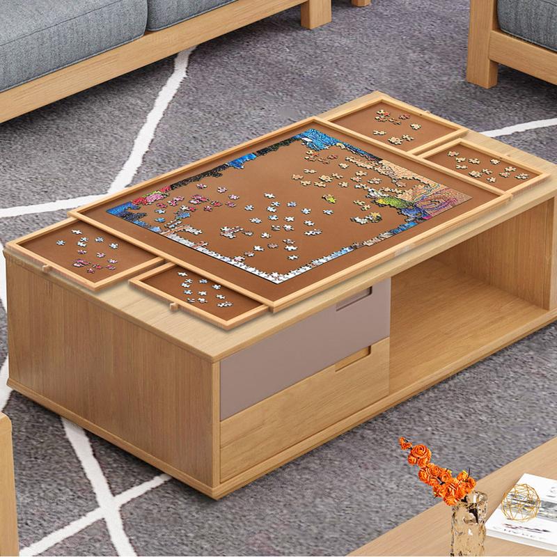 Puzzle Table for Adults, Jigsaw Puzzle Board 800pcs 25 inch x 19 inch Portable Large Puzzle Storage with 4 Removable Storage Sorting Drawers Smooth Plateau Fiberboard Work Surface for Games Puzzles