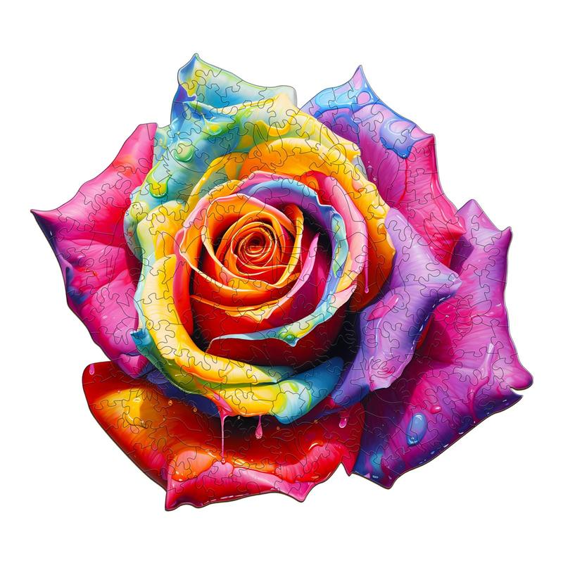 Colorful Rose Wooden Jigsaw Puzzle for Kids and Adults