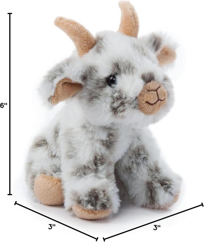 Goat Stuffed Animal Plushie, Gifts for Kids, Wild Onez Babiez Farm Animals, Goat Plush Toy 6 inches