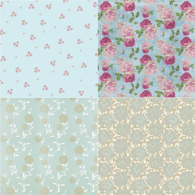 8 Sheets set Flower Pattern Design Cardstock, Square Mixed Pattern Decorative Paper, Exquisite Gifts Wrap for DIY Craft Scrapbooking