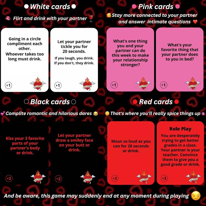 RISKY COUPLES - Super Fun Couples Game for Date Night: 150 Spicy Dares & Questions for Your Partner. Romantic Anniversary & Valentines Gifts. Card Game for Couple