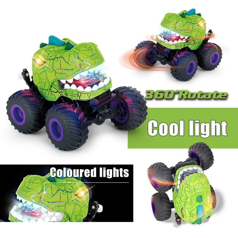 Dinosaur Remote Control Car, RC Monster Truck for Boys Girls with Light, Sound & Spray,for Toddlers Kids 5-12 All Terrain Indoor Outdoor, Christmas Birthday Gifts