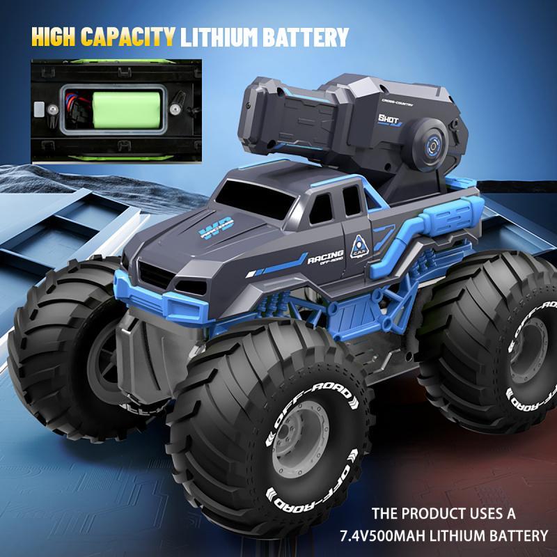 Remote Control Monster Truck, 1 Box Water Spray Car with Remote Control & Accessories, Waterproof Durable 4WD Amphibious Remote Control Car