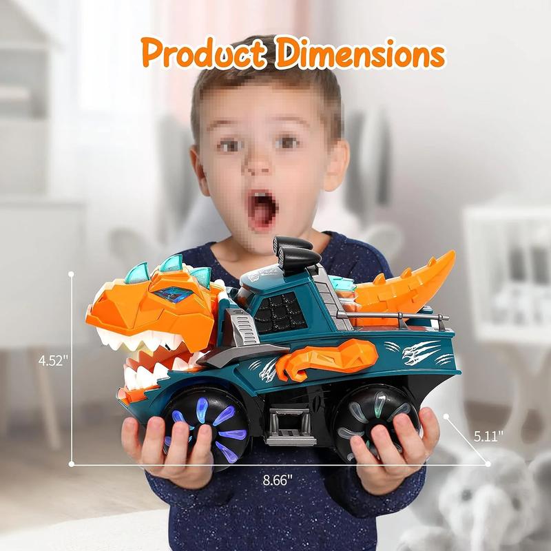 Super Cool Dinosaur Car Toy Monster Truck with Flashing Lights Music Roaring Sound,  Unique Dinosaur Car Toys Gift  for 3 4 5 6 Year Old Boys