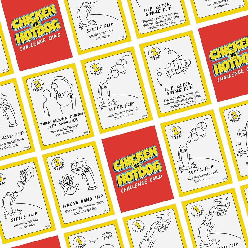 Chicken vs Hotdog: The Ultimate Challenge Party Game for Flipping-Fun Families, Board Game for Game Nights