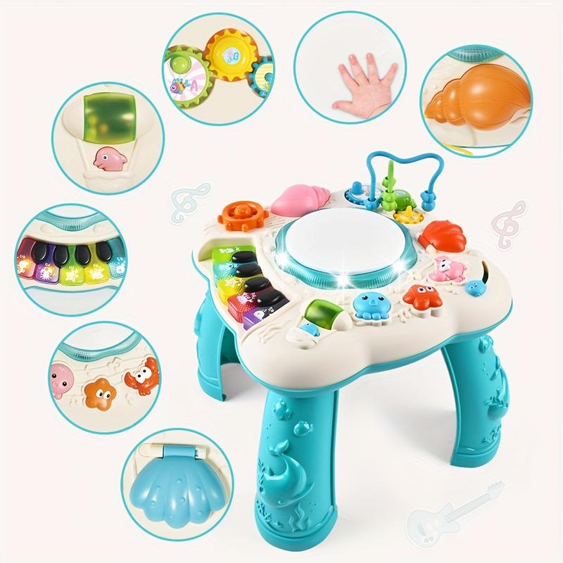 Kids learning musical table toy for boys and girls over 3 years old, batteries not included, can be used as Halloween and Christmas gifts.