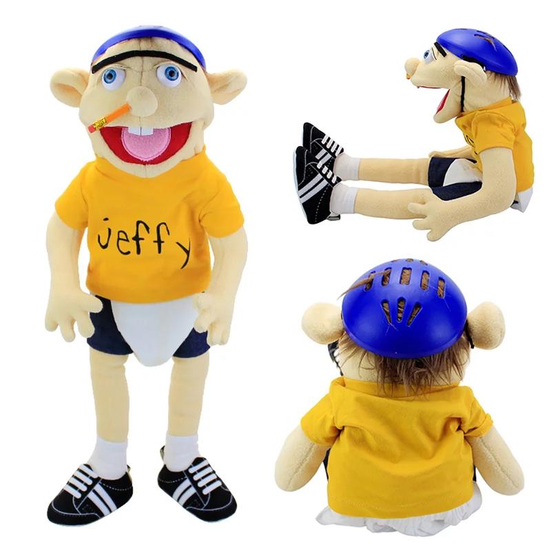 23'' Jeffy Puppet Plush Toy，Cartoon funny mouth puppet toy Jeff，Plush toys are suitable for children of all ages