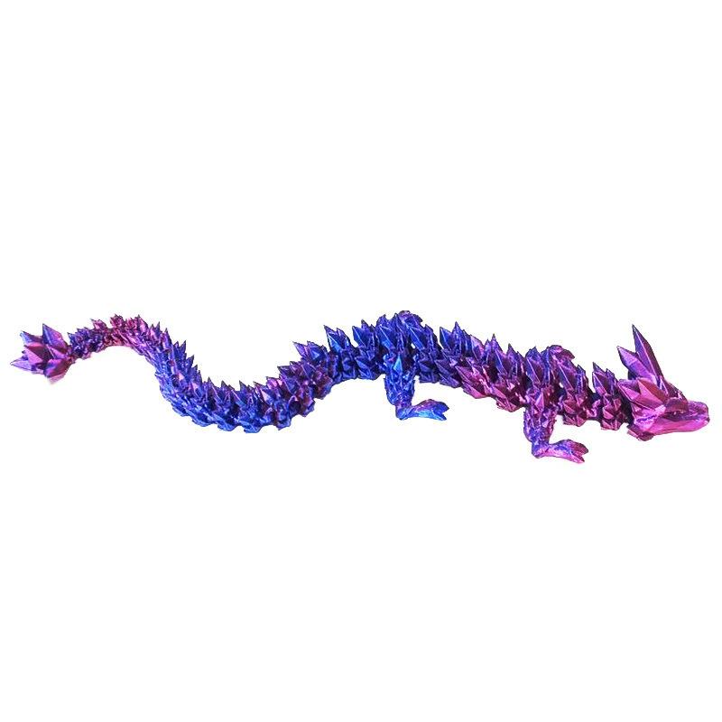 Luminous crystal dragon Chinese dragon egg creative figure toy full joint movable luminous ornament toy