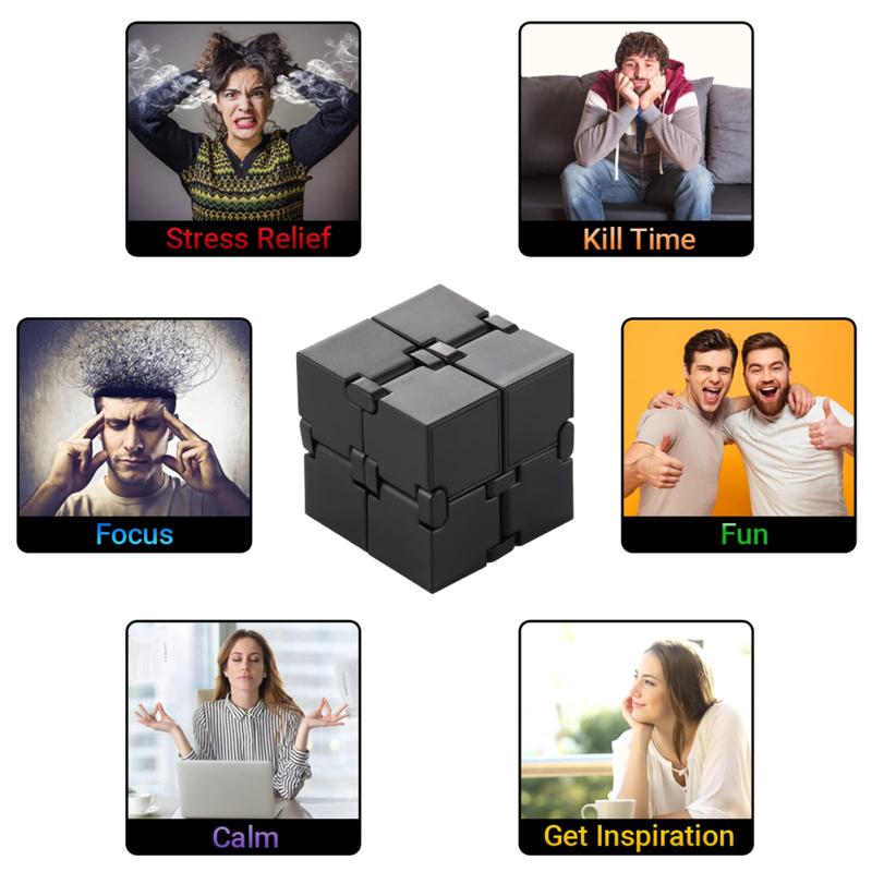 Infinity Cube Sensory Fidget Toy, EDC Fidgeting Game for Kids and Adults, Cool Mini Gadget Best for Stress and Anxiety Relief and Kill Time, Unique Idea That is Light on The Fingers and Hands for Christmas gifts