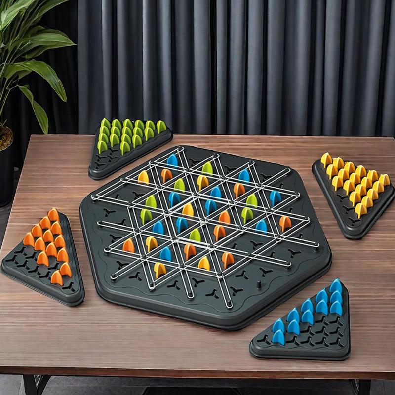 Chain Triangle Chess - Geometric Board Game for Family, 2-4 Players, Ideal for Family Nights