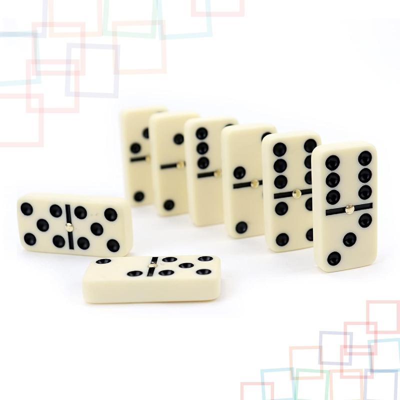 Dominos Set Game. Premium Classic 28 count Double Six Domino. Durable Leather Box. Kids, Boys, Girls, Party Favors and Anytime Use. Duoble 6 Dominoes.(PVC Edition)