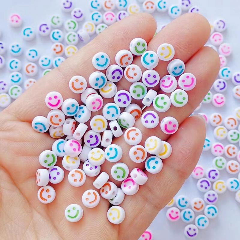 Heart & Smiley Shaped Beads, 200pcs bag Colorful Beads for Phone Chain, Bracelet Making, Diy Jewelry Making Accessories