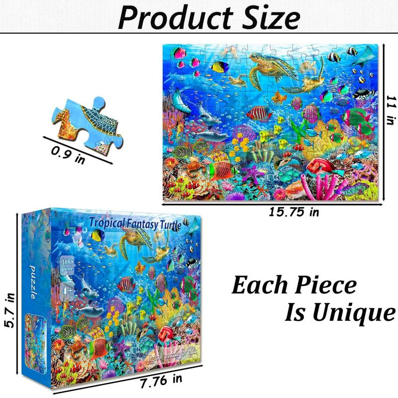 Puzzles for Kids Ages 4-8 Year Old - Underwater World, 100-Piece Jigsaw Puzzle for Kids 4-6-8 Year Old Learning Educational Puzzle Toys Gifts Kids Puzzles Ages 4-8 for Boys and Girls