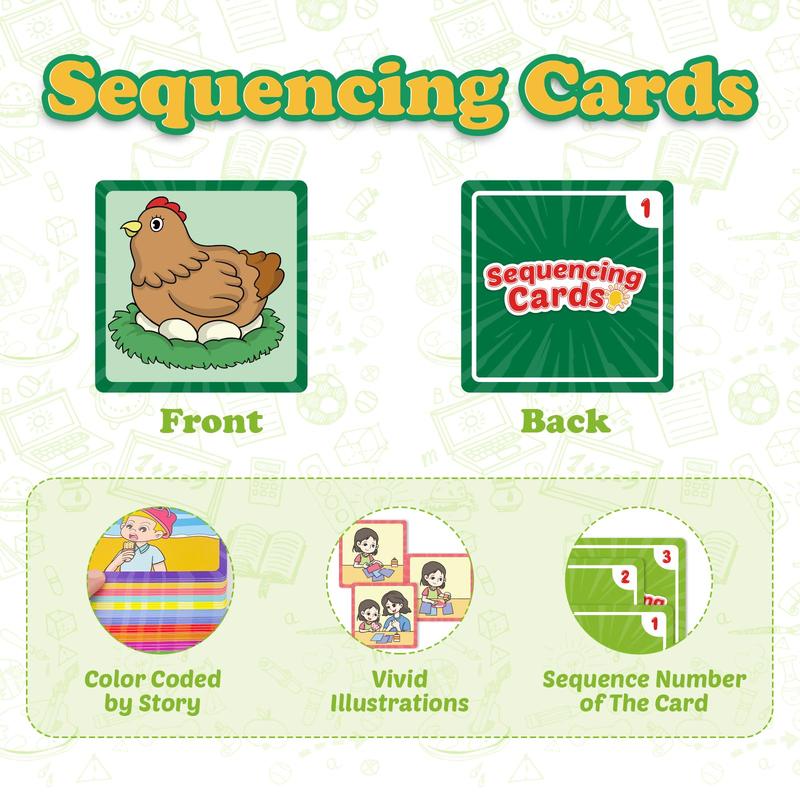 Sequencing Cards, Sequence Game, Improve Storytelling, Social Skills, Sentence Building, Learning Activities toys