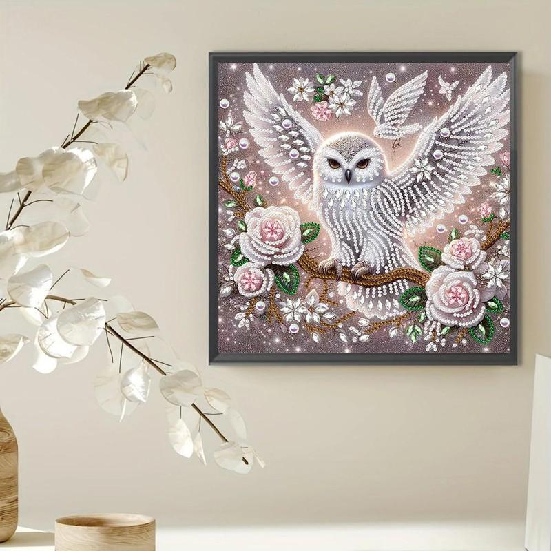 Flower & Owl Pattern Diamond Arts Colorful Painting Kit without Frame, DIY 5D Diamond Arts Crafts for Bedroom Home Wall Decor