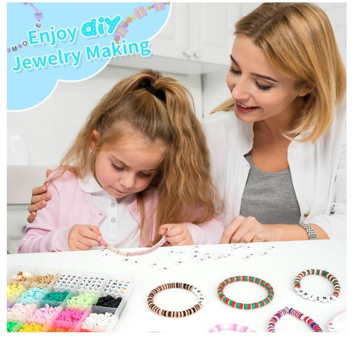 Clay Beads Bracelet Making Kit for Beginner, 4000Pcs Preppy Clay Beads for Bracelet Jewelry Making, Friendship Bracelets DIY Arts and Crafts Gifts for Kids Age 6-12