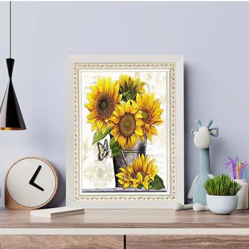 5D Diamond Painting Kits for Adults Beginners Full Drill Sunflowers DIY Diamond Art Kits Paint with Gem Art for Home Wall Decor 15.8inch*11.8inch 30cm*40cm