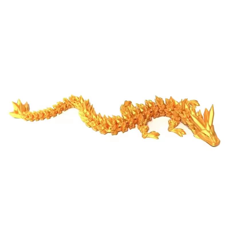 Luminous crystal dragon Chinese dragon egg creative figure toy full joint movable luminous ornament toy