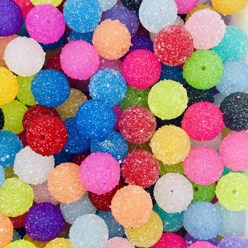 Quality Resin Rhinestone and Sugar Beads for Pens, Bracelets, and Necklaces - 20mm Bubblegum Beads in Diverse Colors