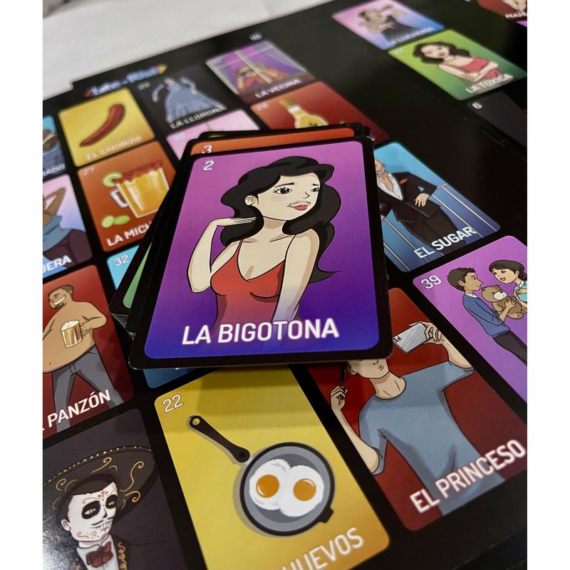 Juego de Lote-Rísa - Loteria Game with 10 Boards and a Deck with 54 Cards