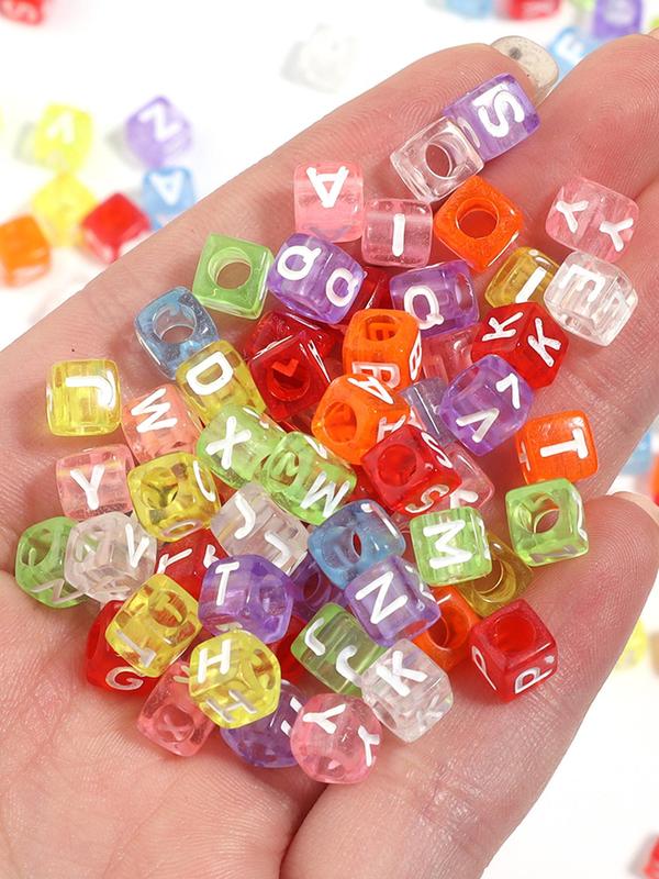 Random Letter Design Acrylic Bead, Fashionable Bead for DIY Necklace Bracelet Anklet Ring, DIY Jewelry Making Supplies for Women & Girls