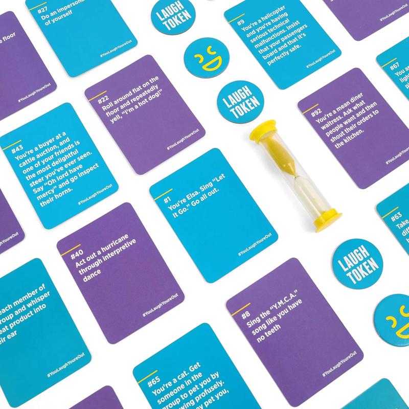 [HOLIDAY OFFER] Games You Laugh You're Out A Party Game with Hilarious Charades Family Card Games for Adults & Kids, 125 Prompt Cards Fun Card Games for Family Game Nights, Gatherings, & Parties