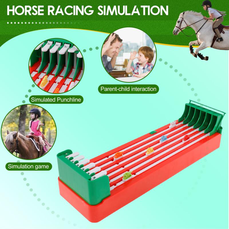 Horse Racing Game Fun Horse Race Board Game Relaxing Horse Running Game Safe Horse Racing Table Game with 6 Horses Game for Family Party Entertainment